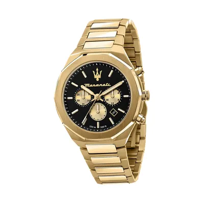 Zdjęcie produktu dla Zegarek na rękę Maserati stal nierdzewna chronograf STILE mężczyźni złoto D2UMAR8873642001