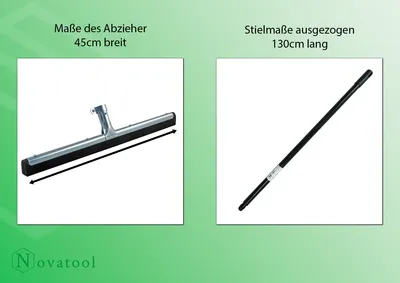 Image de Novatool raclette à eau raclette de sol 45cm avec télescope I raclette de douche raclette de sol de douche raclette de sol de fenêtre professionnelle I raclette à eau raclette pour sol raclette à eau terrasse sol avec manche