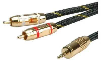 Immagine prodotto di ROLINE GOLD Audio-Verbindungskabel 3,5mm Stereo - 2x Cinch, ST/ST, 10 m