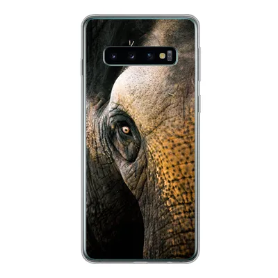 Produktbild von MuchoWow® Handyhülle Schutzhülle Hülle für Samsung Galaxy S10 Elefant - Nahaufnahme - Tiere - Natur Silikon Softcase Handy Hülle - Handytasche