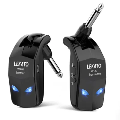 Produktbild von LEKATO Drahtlose Sender Empfänger 2,4 GHz Gitarre Kabel 4 Kanäle Aufladen