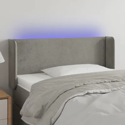 Produktbild von The Living Store LED Kopfteil Hellgrau 83x16x78/88 cm Samt