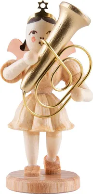 Produktbild von Kurzrockengel mit Tuba, natur (6,6cm) von Blank Kunsthandwerk