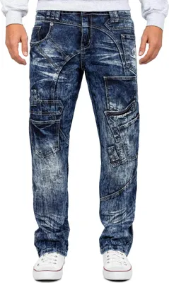 Produktbild von Kosmo Lupo Herren Regular Fit Jeans Stonewashed KM070 Blue W31/L32