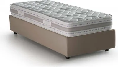 Produktbild von Einzelbett Dcassan, Containerbett mit Stoffbespannung, 100%  Italy, Seitliche–ffnung, inklusive Matratze 80x190 cm, Turteltaube