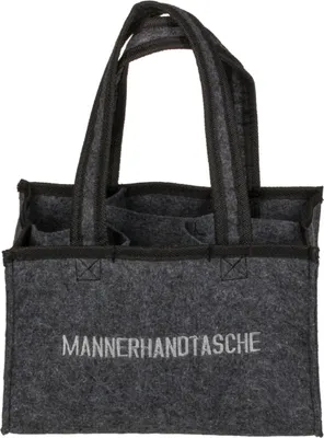 Produktbild von Flaschentasche mit Schriftzug Männerhandtasche aus Filz