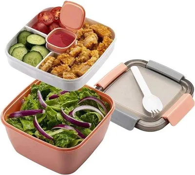 Immagine prodotto di Contenitore per il pranzo rosa con scomparti separati