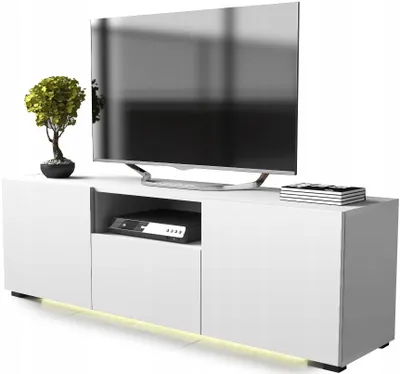 Zdjęcie produktu dla szafka rtv pod telewizor komoda tv 150 biała matowa biały mat LED