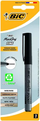 Produktbild von Bic permanent marker marking pocket 1445 conical tip black -box 12u-.