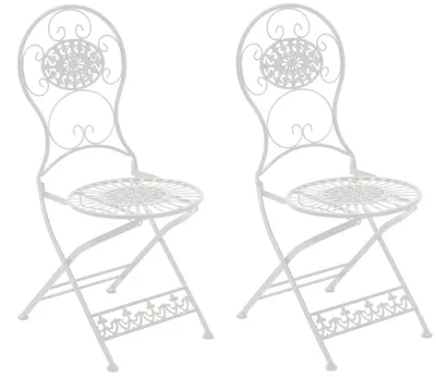 Produktbild von CLP 2er Set Eisen Klappstühle Mani weiß