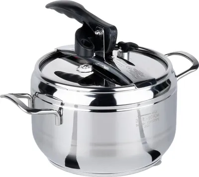 Immagine prodotto di Pentola a pressione, capacità 3,5 L, materiale acciaio inox, diametro 20 cm, uso generale per piani di cottura a gas e a induzione, LFGB