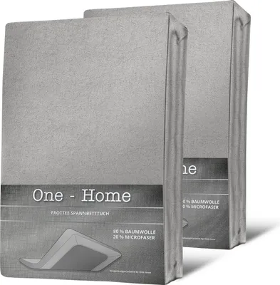 Produktbild von 2er Pack Spannbettlaken FROTTEE 90x200 cm - 100x200 cm silber Spannbetttuch Set