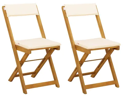 Produktbild von vidaXL Außen Bistro-Stühle 2 pcs Cremeweiß 40 x 53 x 80 cm