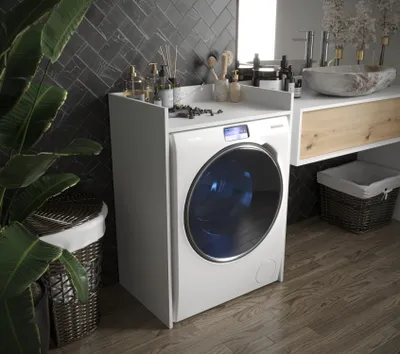 Image de Armoire de salle de bain pour machine à laver SAIMA – blanc