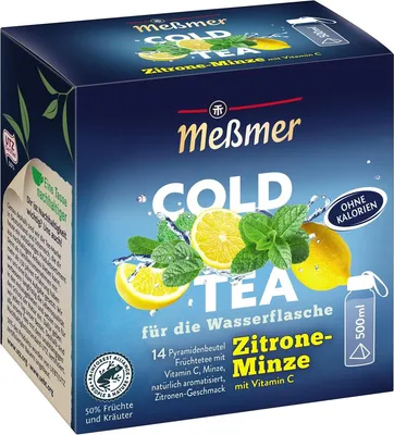 Obrázek produktu pro Meßmer Cold Tea ovocný čerstvý citron mátový 14 čajových sáčků 38g