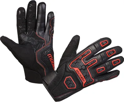 Image de Modeka Dracon gants de moto, noir/rouge, 12