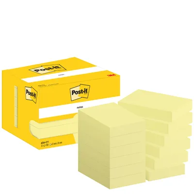 Produktbild von Post-It 7100290170, Rechteck, Gelb, Papier, 51 mm, 76 mm, 100 Blätter