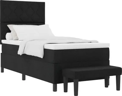 Produktbild von Boxspringbett mit Kopfteil Schwarz 90 x 190 cm Stoff