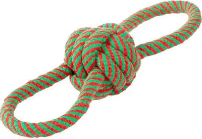 Obrázok produktu pre Freedog Lano Lopta Vianočné Dvojité Držadlo 30Cm