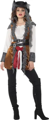 Immagine prodotto di Elegante costume da pirata da donna marrone-bianco - L