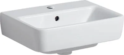 Image de Geberit Renova Plan, lave-mains, 45x34 cm, 1 trou pour robinet, avec trop-plein, 501624, 501.624.00.1