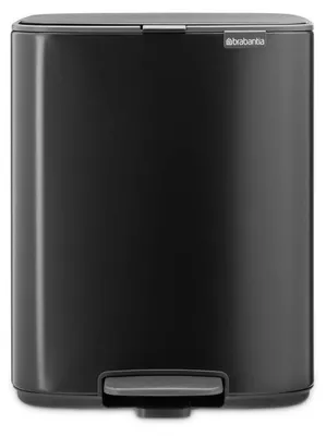 Zdjęcie produktu dla Brabantia Bo Pedal Bin, 12 l, Prostokątny, Stal, Czarny, Pedał, 292 mm