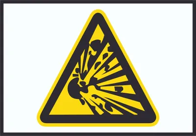 Produktbild von Vorsicht Explosivstoffe Symbol Schild A6 Rückseite selbstklebend