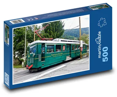 Produktbild von Puzzle 500 Historische Straßenbahn in den Alpen - martinpuzzle