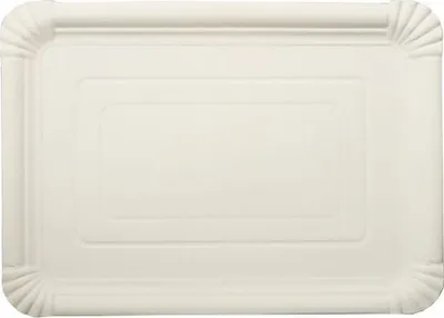 Produktbild von 250 tradingbay24 Teller, Pappe [ff] eckig 24 cm x 34 cm weiss tbU95382 Einewgteller Pappteller