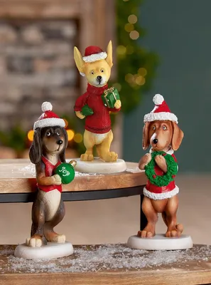 Produktbild von Gilde Figur, Hund, "Snoppy", Kunstharz, rot, VE 3, 3fach sortiert, L. 7 cm, B. 8 cm, H. 21 cm 3er Set 57715 4063387577158
