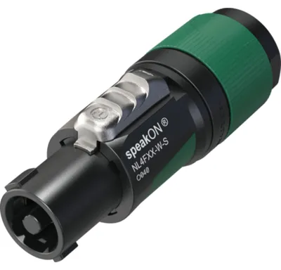 Produktbild von Neutrik NL4FXX-W-S, speakON, Schwarz, Grün, Gerade, 17/11, IP20, 2800 V
