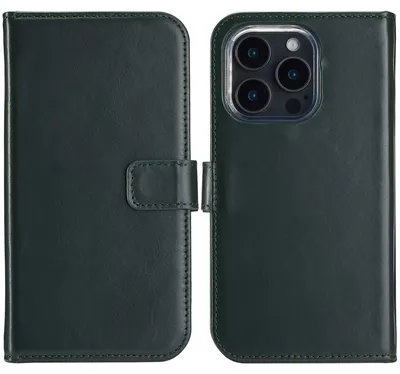 Imagen del producto de Funda de Cuero Auténtico tipo Libro para Apple iPhone 16 Pro Max - Verde