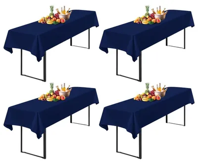 Produktbild von Tischdecke Bierzeltgarnitur 4 Stück Marineblau 250x100cm Wasserdicht Polyester
