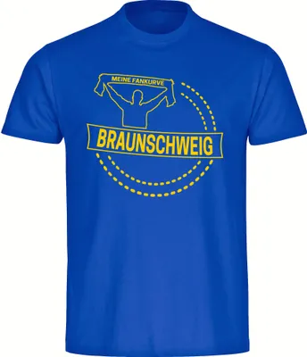 Produktbild von multifanshop Herren T-Shirt - Braunschweig - Meine Fankurve, blau, Größe XXL