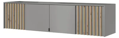 Productafbeelding van Bovenstuk voor kast, model STILO 4D, 206 cm, grijs, lamellen, artisan eikenhout