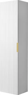 Immagine prodotto di Colonna per bagno, colore bianco opaco, dimensioni 35 x 136 x 27 cm, finitura bianca con maniglia dorata