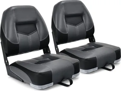 Produktbild von GOPLUS 2er Set Bootssitz, Bootsstuhl mit Klappbarer Rückenlehne, Hochelastischer Schaumstoff, PVC, PP, Wetterfest, Langlebig und Wasserdicht, UV- Beständig, Anglerstuhl für Yachten & Boote