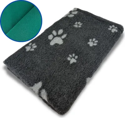 Produktbild von Vet Bed Hundebett mit grünem Rücken anthrazit mit Pfoten