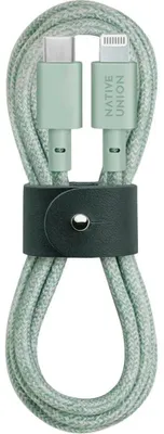Imagen del producto de Cable Native Union Belt, USB-C a Lightning, 1,2 metros, color verde salvia