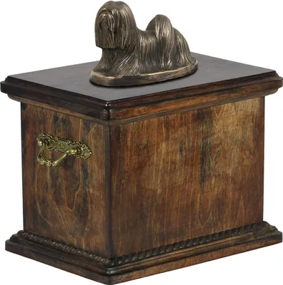 Produktbild von Lhasa Apso, Lhasaterrier, Löwenhund eine Urne für die Asche des Hundes, eine Urne mit einer Statue, eine elegante Urne im klassischen Stil der Marke Art-Dog