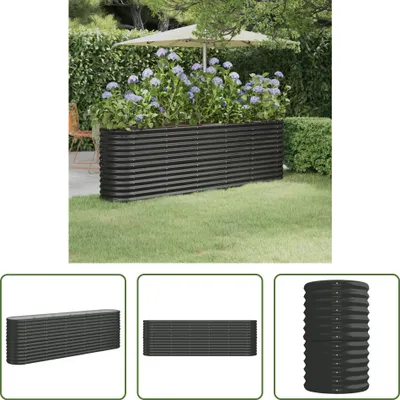 Produktbild von The Living Store Hochbeet Pulverbeschichteter Stahl 224x40x68 cm Anthrazit