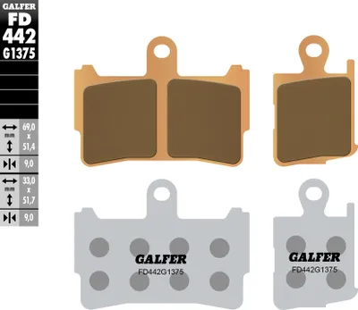 Produktbild von Bremsbeläge Kh499/4 Gesintert Metallic (Gold) Sport