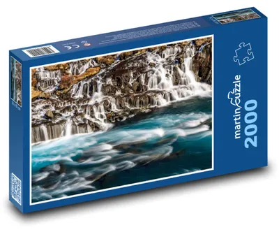 Produktbild von Puzzle 2000 Wasserfall am Gebirgsfluss - martinpuzzle