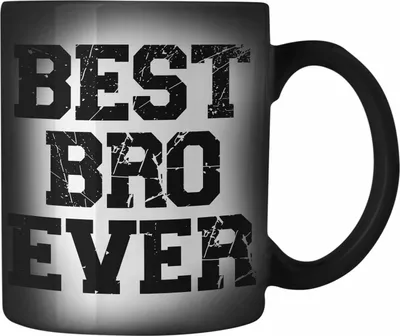 Produktbild von Trendation - Bester Bruder Farbwechsel Zauber-Tasse Geschenk Geburtstag Weihnachten Lustig Best Bro Ever Geschenkideen Erwachsen (Schwarz)