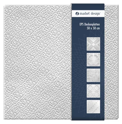 Produktbild von Deckenplatten 50x50cm Styropor EPS weiß 34 Dekore, Marbet Deckenverkleidung