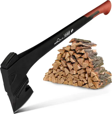Produktbild von siwitec Nylonaxt, 2000 Gramm Kopfgewicht inkl Schnittschutz, Spaltaxt Holz Beil, Axt Kunststoffgriff