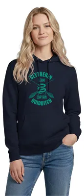 Produktbild von Spreadshirt Harry Potter Slytherin Quidditch Wappen Damen Hoodie, L, Navy