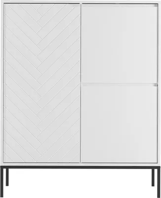 Produktbild von Kommode 102 cm breit in weiß matt mit gefräster Front ANGERA-140