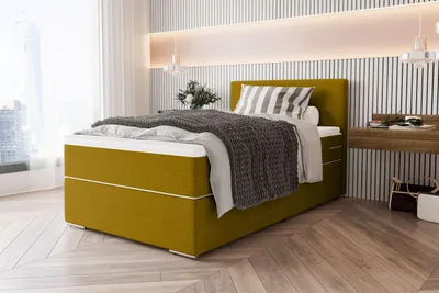 Produktbild von 99rooms Phönix Mini Boxspringbett 100x200 cm Webstoff MALMO_NEW Gelb