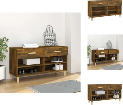 Zdjęcie produktu dla vidaXL Szafka na buty dąb wędzony 102x35x55 cm materiał drewnopochodny - Półki i szafki na buty